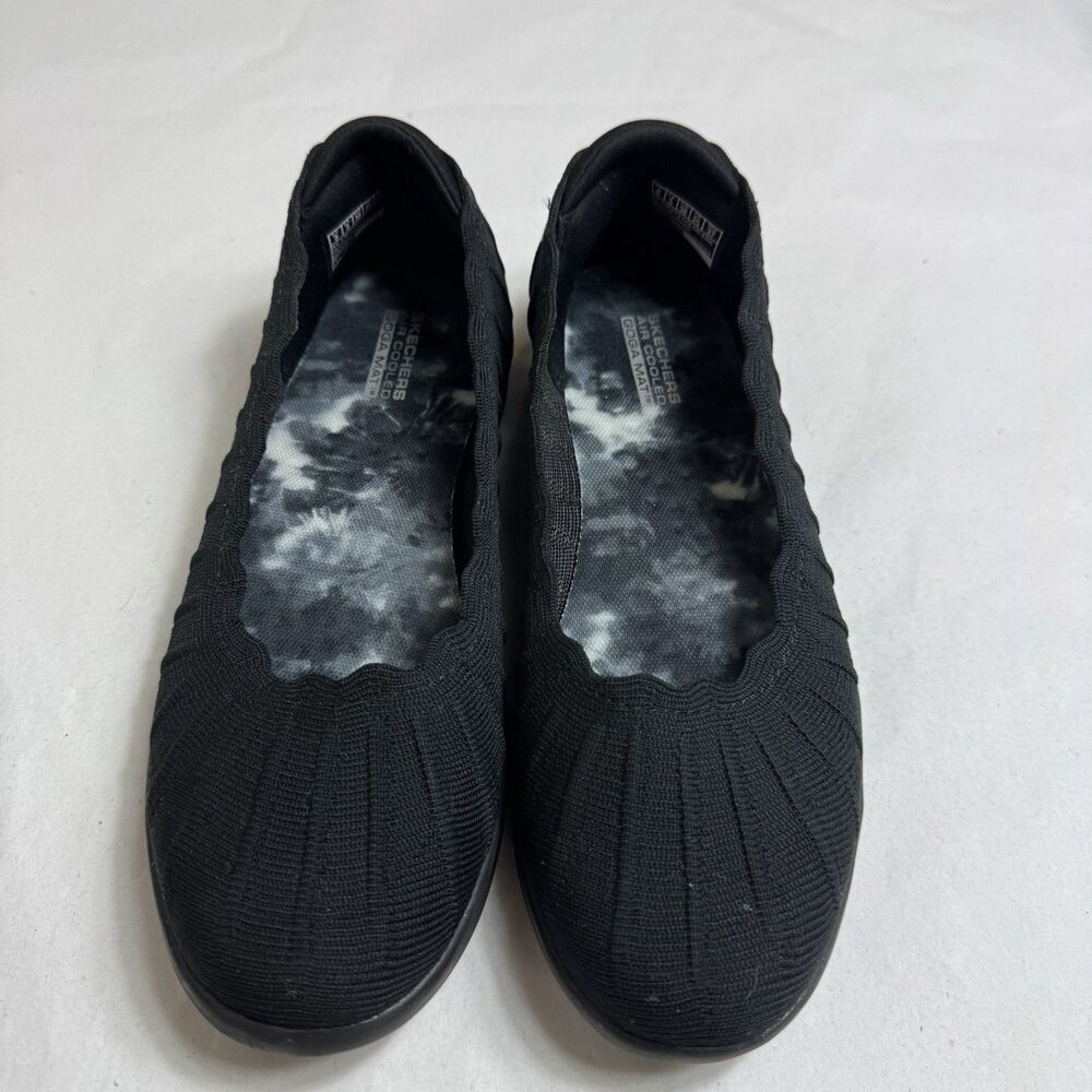 Skechers Air Cooled Goga Mat Slip-On Shoes Women’s Size 8 Black Round Toe - Picture 8 of 14